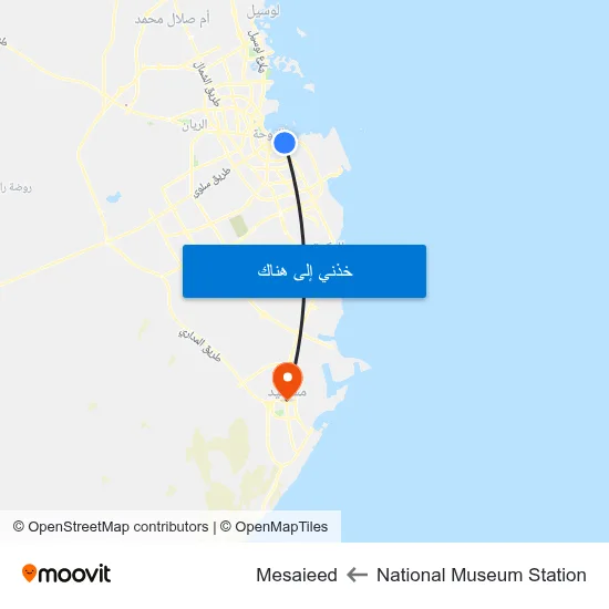 National Museum Station to Mesaieed map