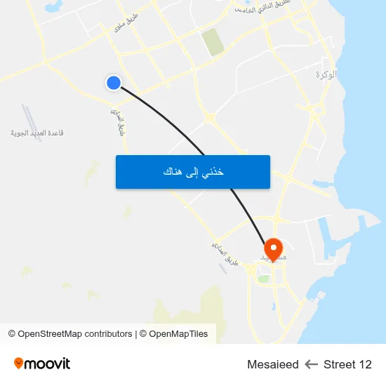 Street 12 to Mesaieed map