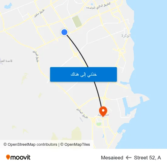 Street 52, A to Mesaieed map