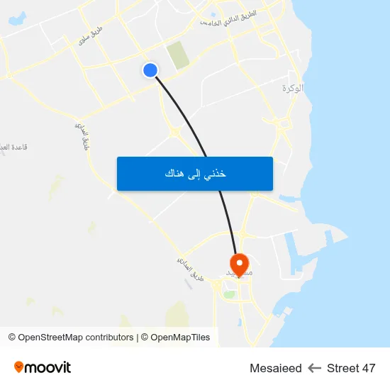 Street 47 to Mesaieed map