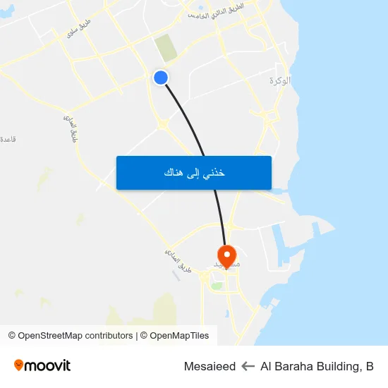 Al Baraha Building, B to Mesaieed map