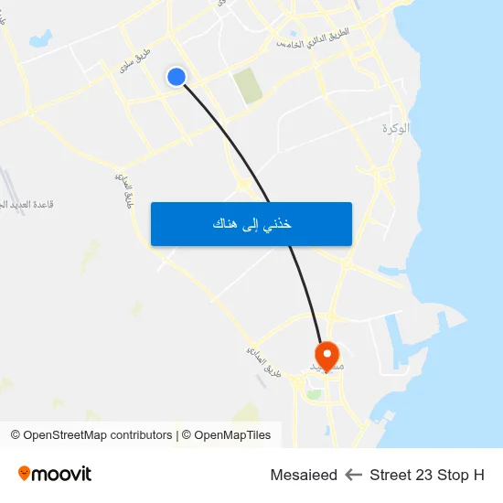 Street 23 Stop H to Mesaieed map