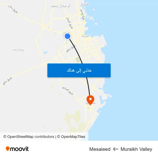 Muraikh Valley to Mesaieed map