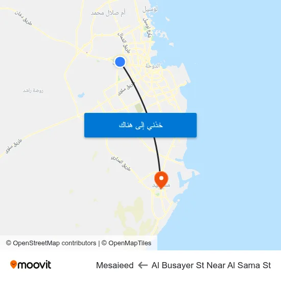 Al Busayer St Near Al Sama St to Mesaieed map