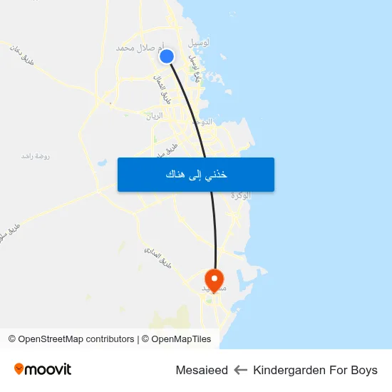 Kindergarden For Boys to Mesaieed map