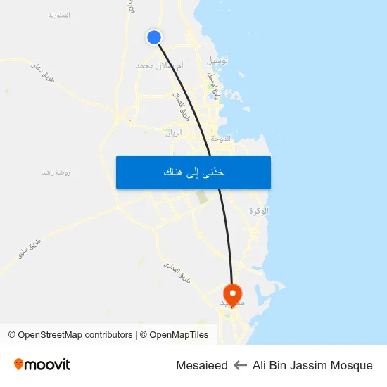 Ali Bin Jassim Mosque to Mesaieed map