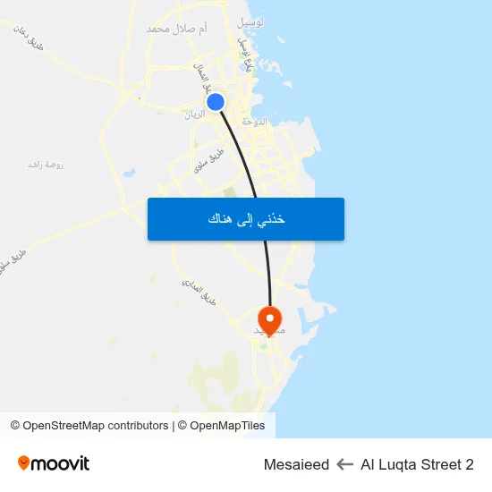 Al Luqta Street 2 to Mesaieed map
