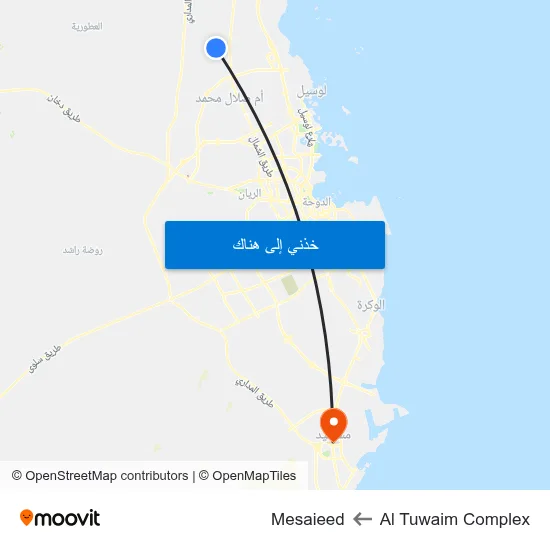 Al Tuwaim Complex to Mesaieed map