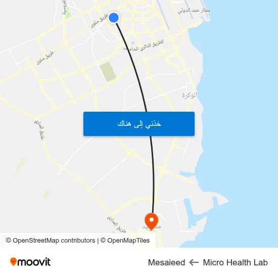 Micro Health Lab to Mesaieed map