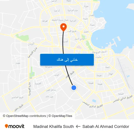Sabah Al Ahmad Corridor to Madinat Khalifa South map