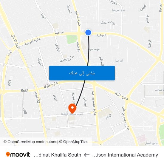 Edison International Academy to Madinat Khalifa South map