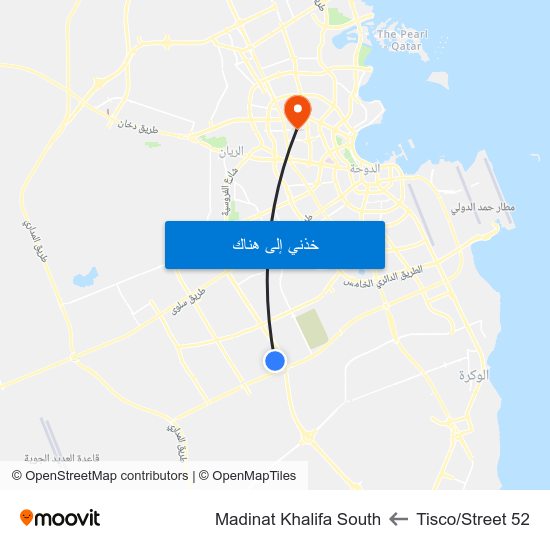 Tisco/Street 52 to Madinat Khalifa South map