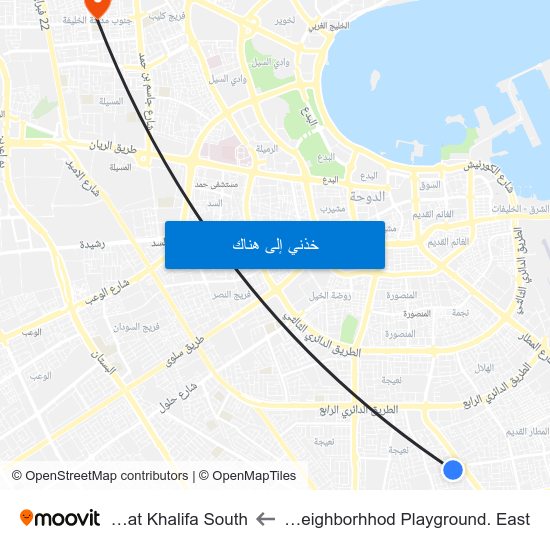 Nuaija Neighborhhod Playground. East to Madinat Khalifa South map