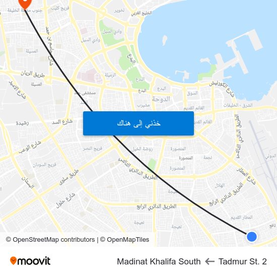 Tadmur St. 2 to Madinat Khalifa South map