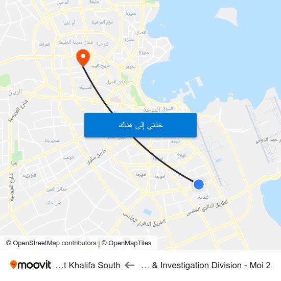 Airport Traffic & Investigation Division - Moi 2 to Madinat Khalifa South map