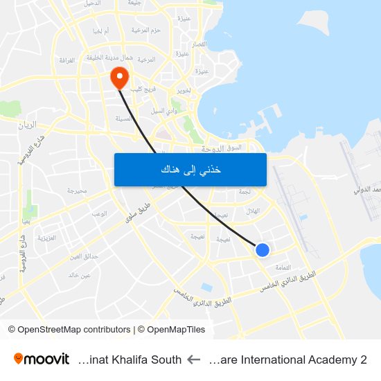 Educare International Academy 2 to Madinat Khalifa South map