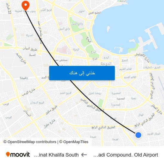 Al Emadi Compound. Old Airport to Madinat Khalifa South map
