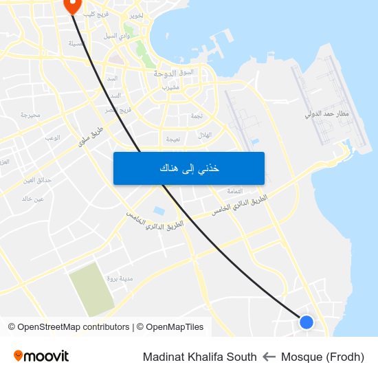 Mosque (Frodh) to Madinat Khalifa South map