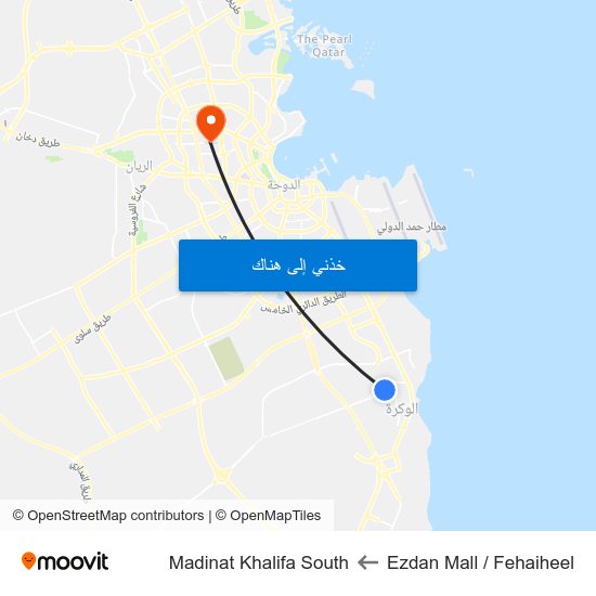 Ezdan Mall / Fehaiheel to Madinat Khalifa South map
