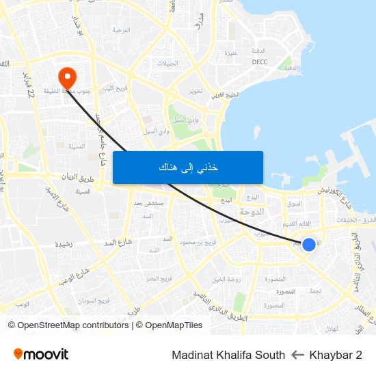 Khaybar 2 to Madinat Khalifa South map