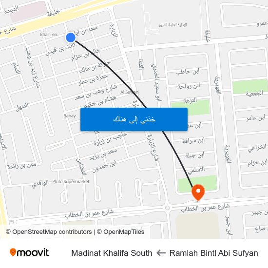 Ramlah Bintl Abi Sufyan to Madinat Khalifa South map