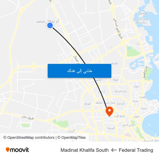 Federal Trading to Madinat Khalifa South map