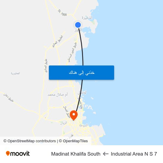 Industrial Area N S 7 to Madinat Khalifa South map