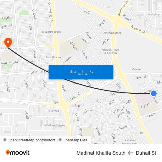 Duhail St to Madinat Khalifa South map