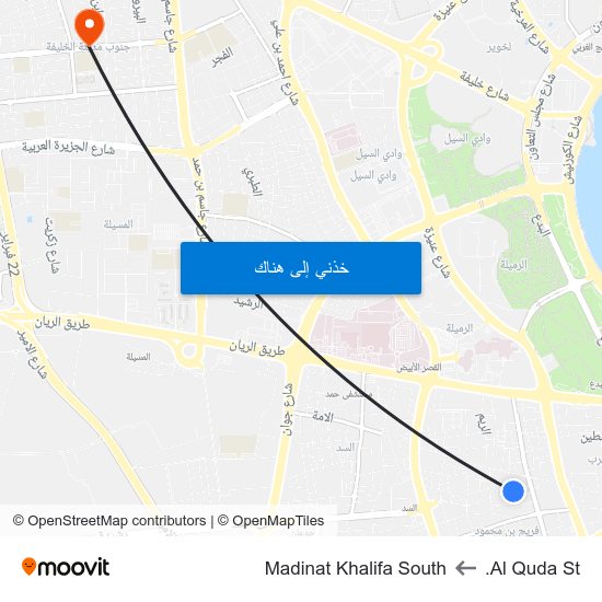 Al Quda St. to Madinat Khalifa South map