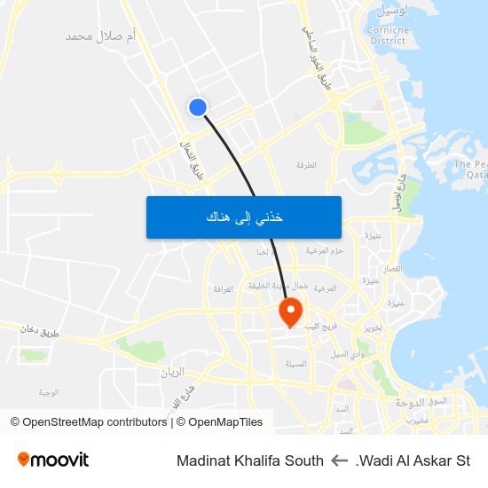 Wadi Al Askar St. to Madinat Khalifa South map