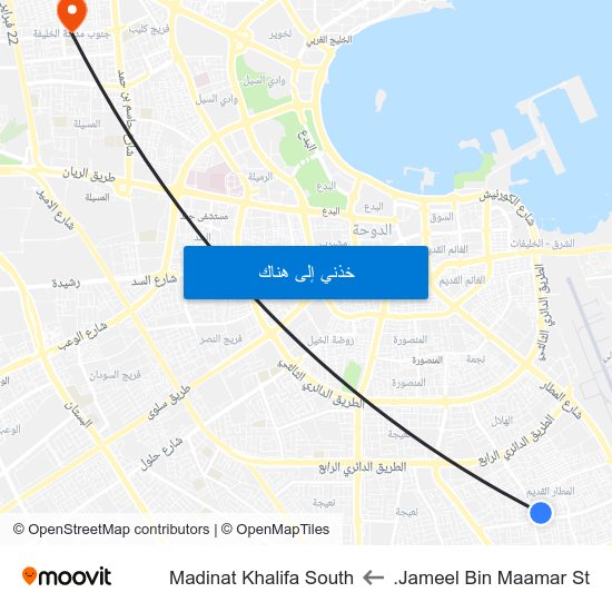 Jameel Bin Maamar St. to Madinat Khalifa South map