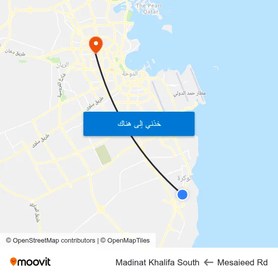 Mesaieed Rd to Madinat Khalifa South map