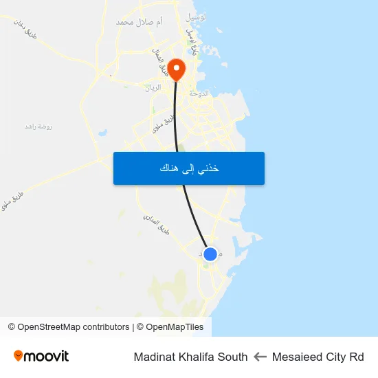 Mesaieed City Rd to Madinat Khalifa South map