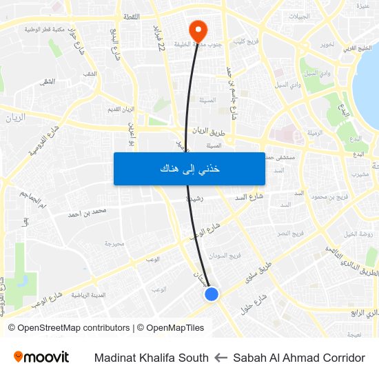 Sabah Al Ahmad Corridor to Madinat Khalifa South map