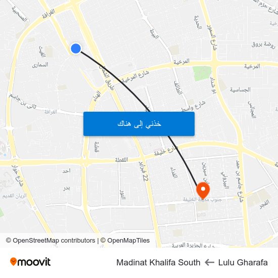 Lulu Gharafa to Madinat Khalifa South map