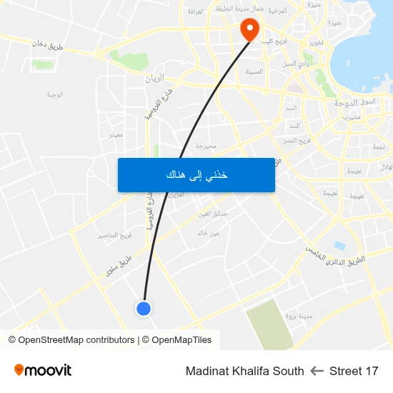 Street 17 to Madinat Khalifa South map