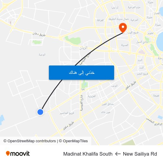 New Sailiya Rd to Madinat Khalifa South map