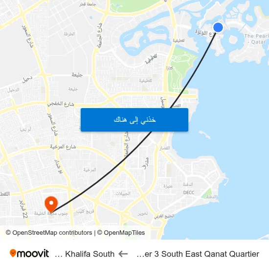 Abraj Bay Tower 3 South East Qanat Quartier to Madinat Khalifa South map