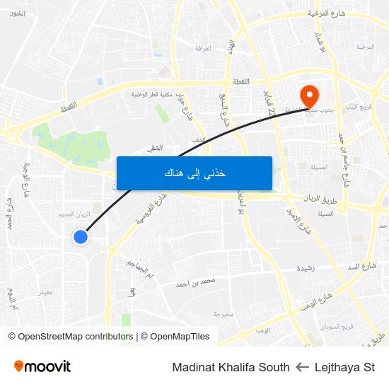 Lejthaya St to Madinat Khalifa South map