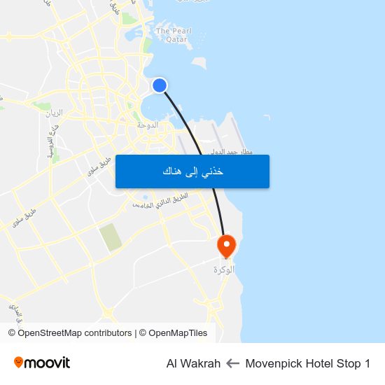 Movenpick Hotel Stop 1 to Al Wakrah map