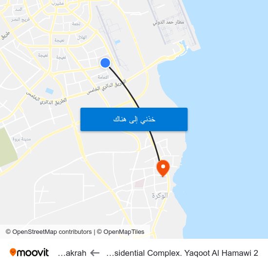 New Residential Complex. Yaqoot Al Hamawi 2 to Al Wakrah map