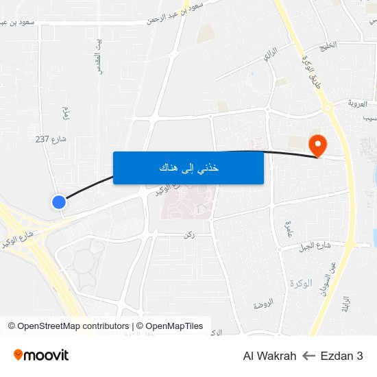 Ezdan 3 to Al Wakrah map