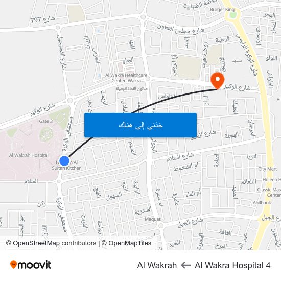 Al Wakra Hospital 4 to Al Wakrah map