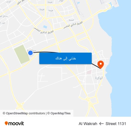 Street 1131 to Al Wakrah map