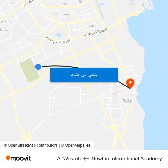 Newton International Academy to Al Wakrah map