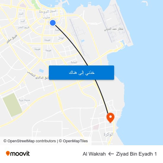 Ziyad Bin Eyadh 1 to Al Wakrah map