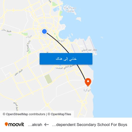 Khalifa Independent Secondary School For Boys to Al Wakrah map