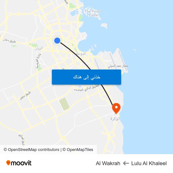 Lulu Al Khaleel to Al Wakrah map