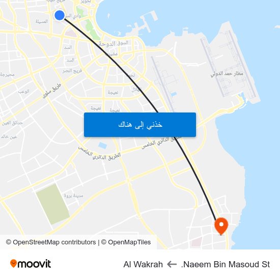 Naeem Bin Masoud St. to Al Wakrah map