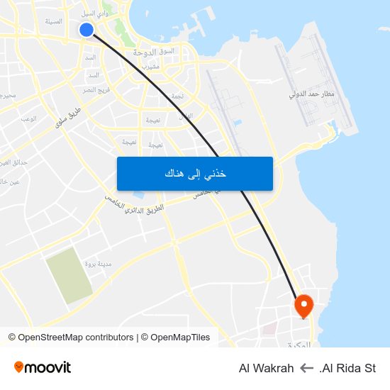 Al Rida St. to Al Wakrah map
